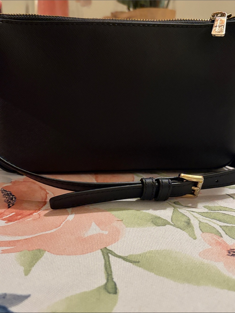 Michael Kors Black Leather Crossbody with Gold Chain Accent - Picture 4 of 14